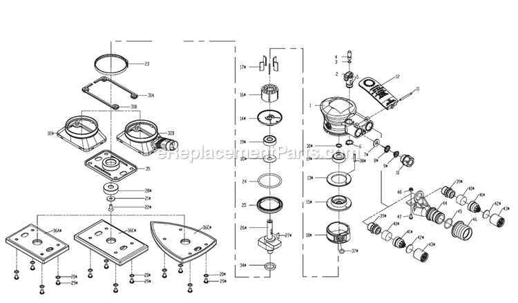Chicago Pneumatic CP7263E Air Sander Power Tool Section 1 Diagram